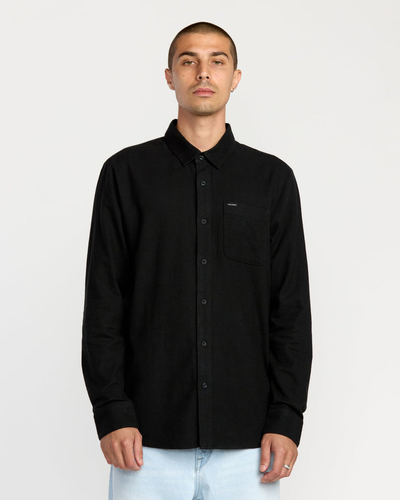 Caden Unifarbenes Hemd - Antique Black
