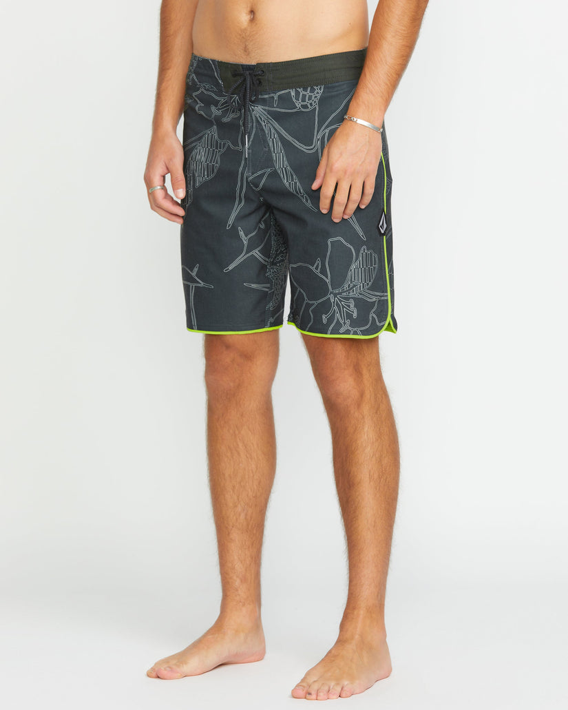Mister Fib Scallop Stoney 19" Boardshorts - STEALTH