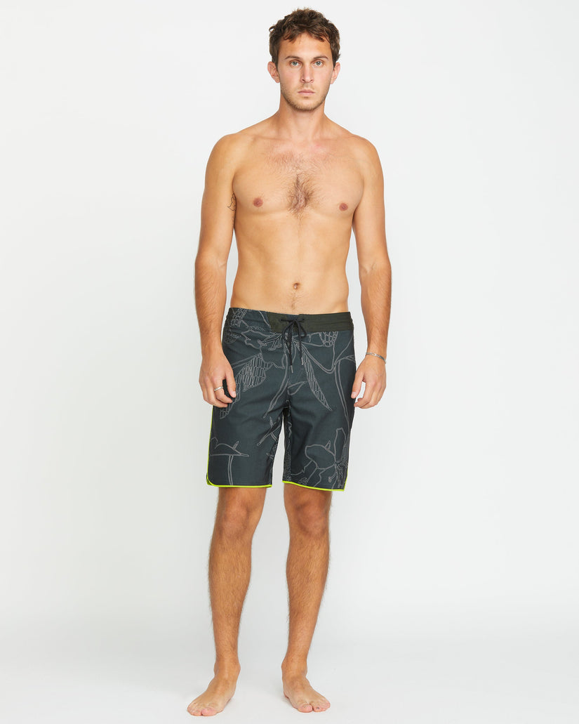 Mister Fib Scallop Stoney 19" Boardshorts - STEALTH