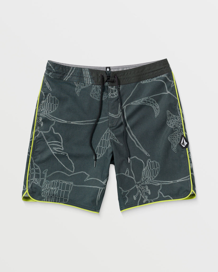 Mister Fib Scallop Stoney 19" Boardshorts - STEALTH