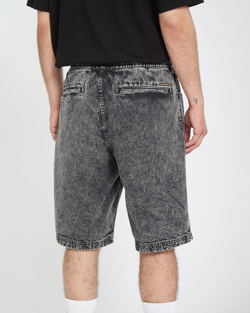 Freazy Loose Elasticated Waist 22" Shorts - LIGHT ACID BLACK
