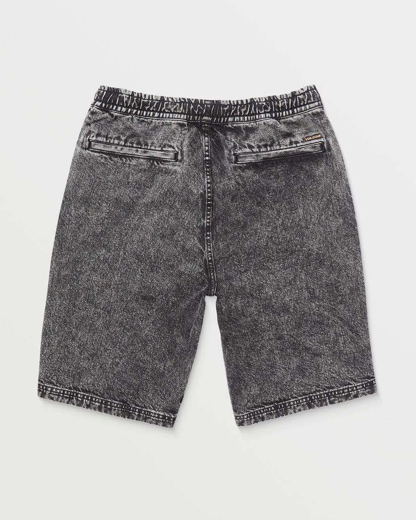 Freazy Loose Elasticated Waist 22" Shorts - LIGHT ACID BLACK