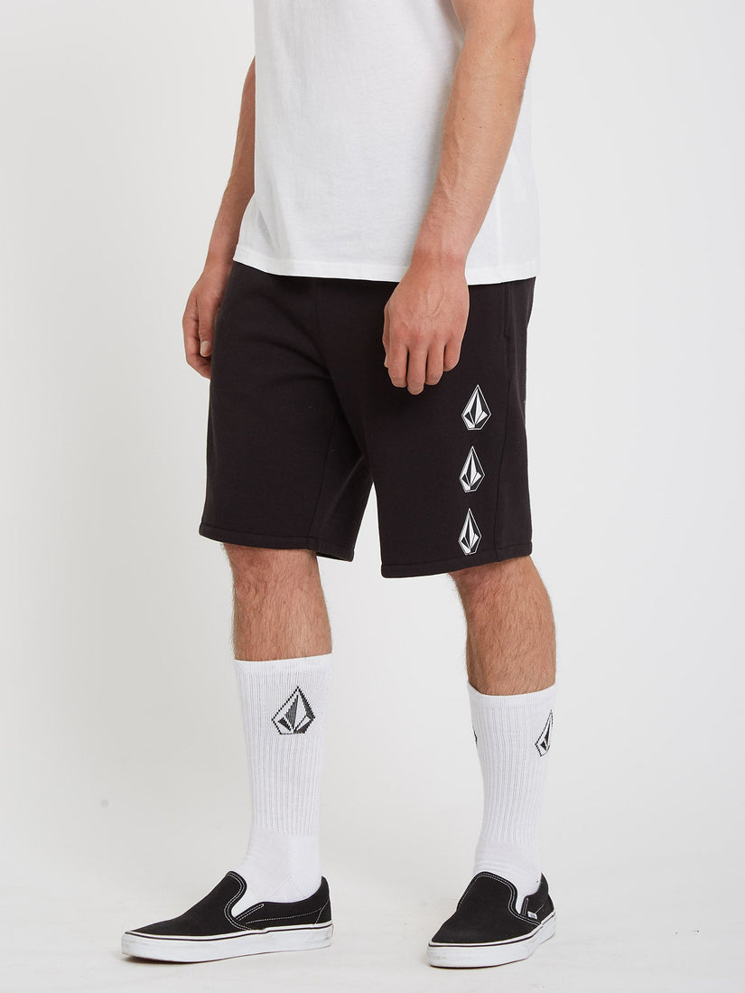 ICONIC STONE FLEECE SHORT (A1032102_BLK) [F]