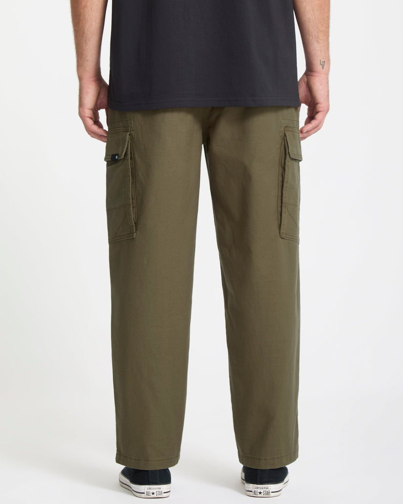Billow Tapered Elasticated Waist Cargo - Sage Leaf