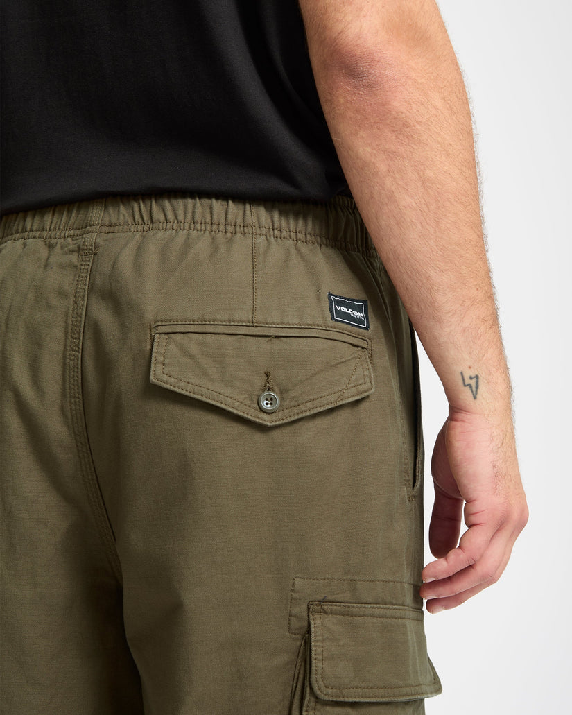 Billow Tapered Elasticated Waist Cargo - Sage Leaf