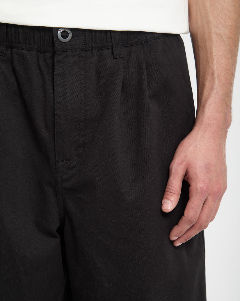 Chillow Pleat Elasticated Waist Trousers - Antique Black