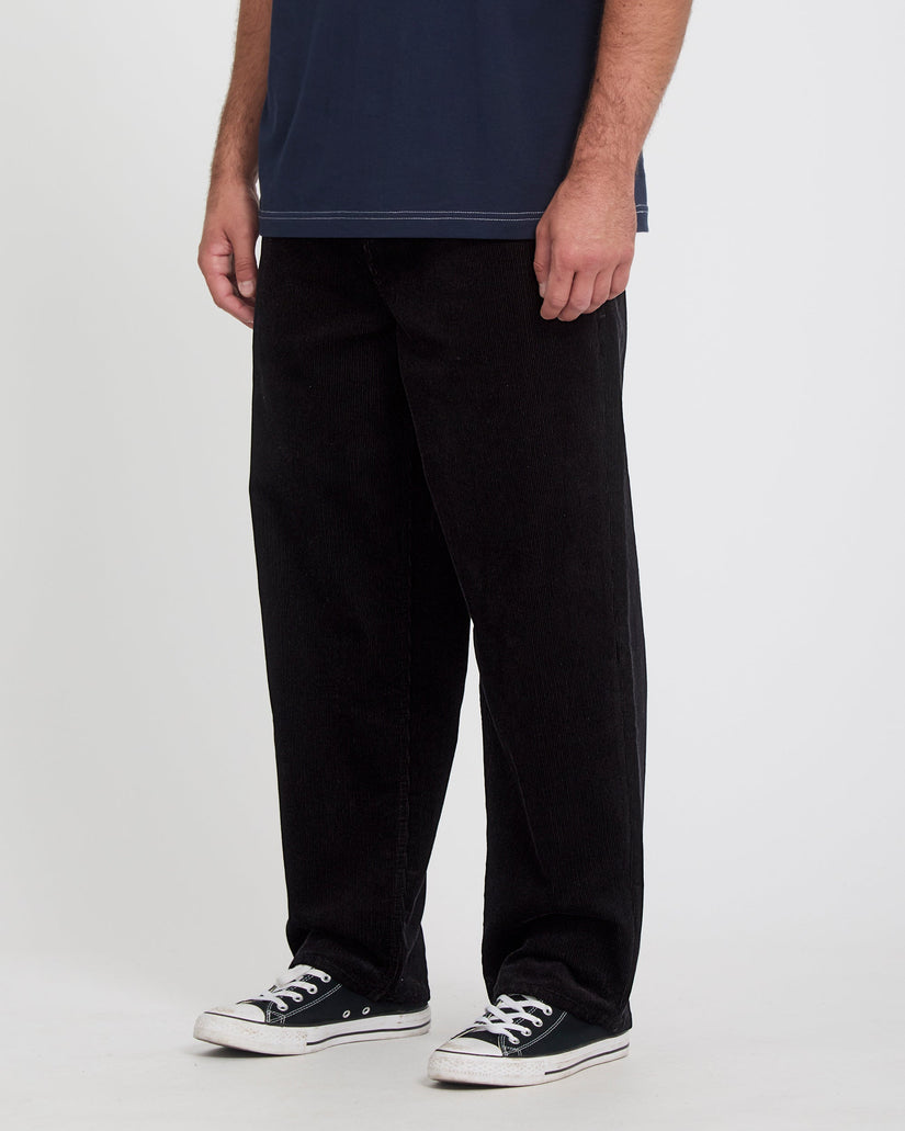 Freazy Loose Corduroy Trousers - Black