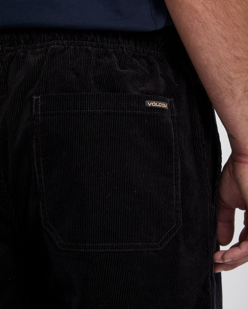 Freazy Loose Corduroy Trousers - Black