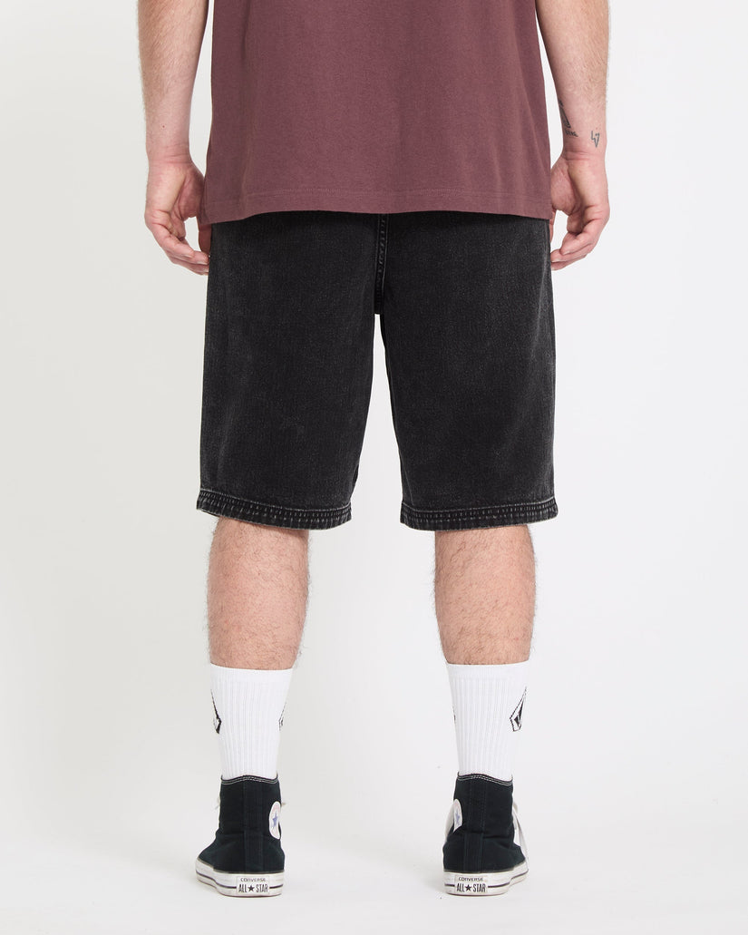 Freazy 22" Denim Elasticated Waist Short - Blackity Black