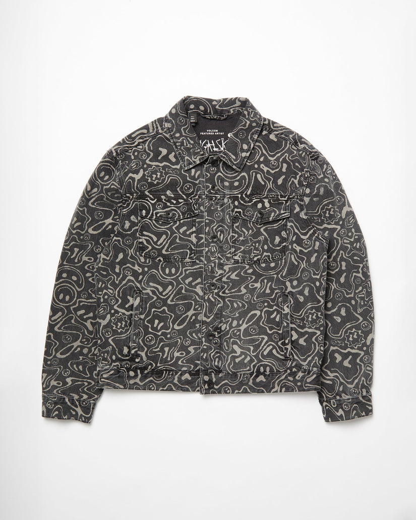 Filip Rygalski Denim Jacke - BLACK PRINT