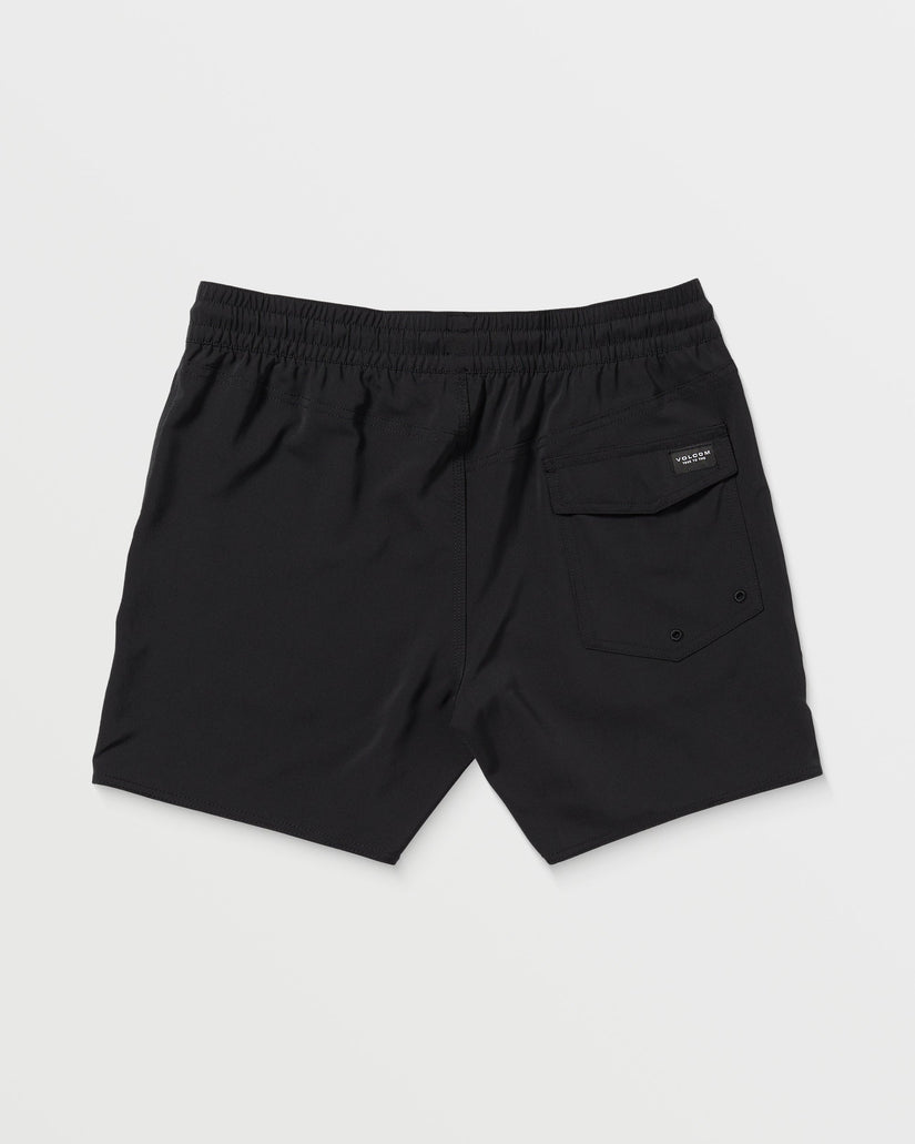 Lido Solid Trunk 16" Boardshorts - BLACK