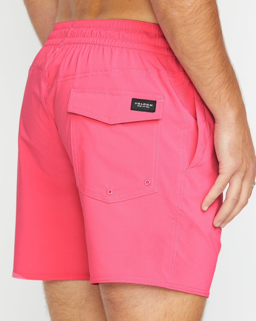 Lido Solid Trunk 16" Boardshorts - NEON PINK
