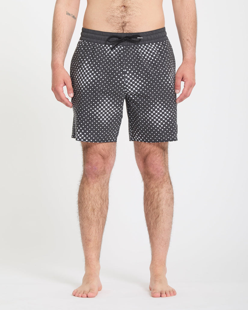 Psyche Cotton Trunk 17" Boardshort - Matte Black