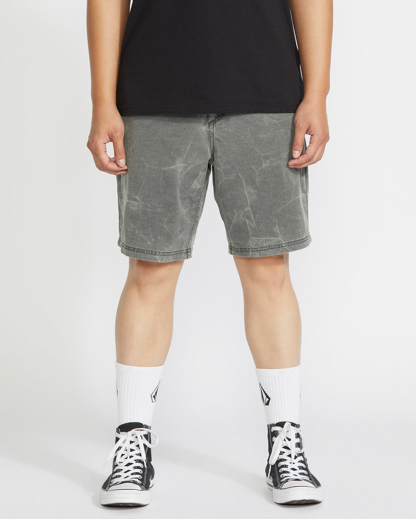 Stone Faded 19" Hybrid Shorts - STEALTH