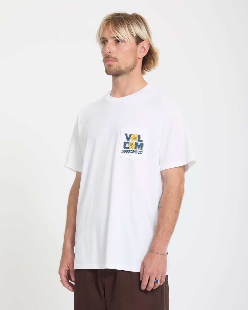 Parted Out Pocket T-Shirt - White