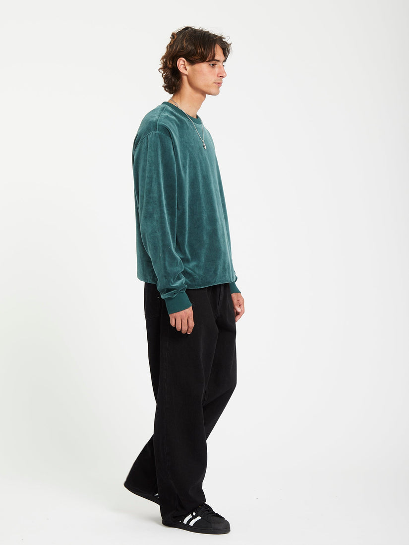 Single Stone Velvet Sweatshirt - Evergreen
