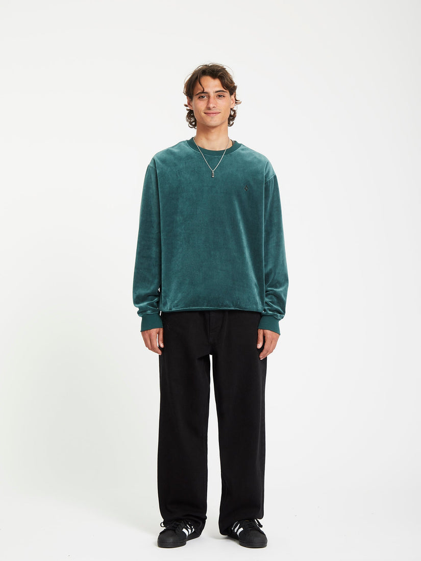Single Stone Velvet Sweatshirt - Evergreen