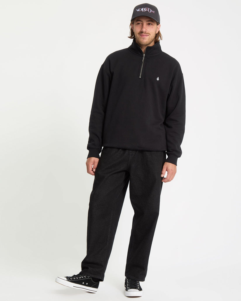 Single Stone Zip-Sweatshirt Mit - Black