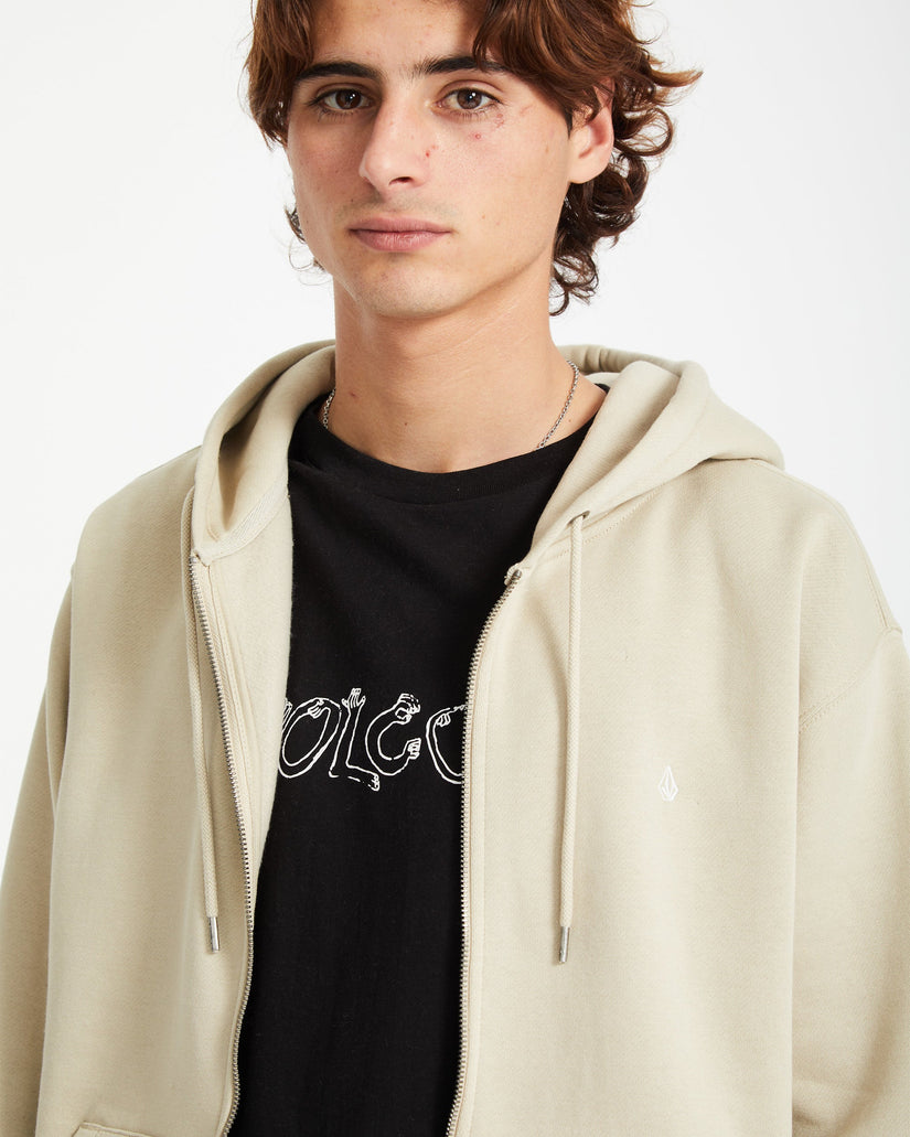 Single Stone Full Zip Kapuzenpullover - LIGHT KHAKI