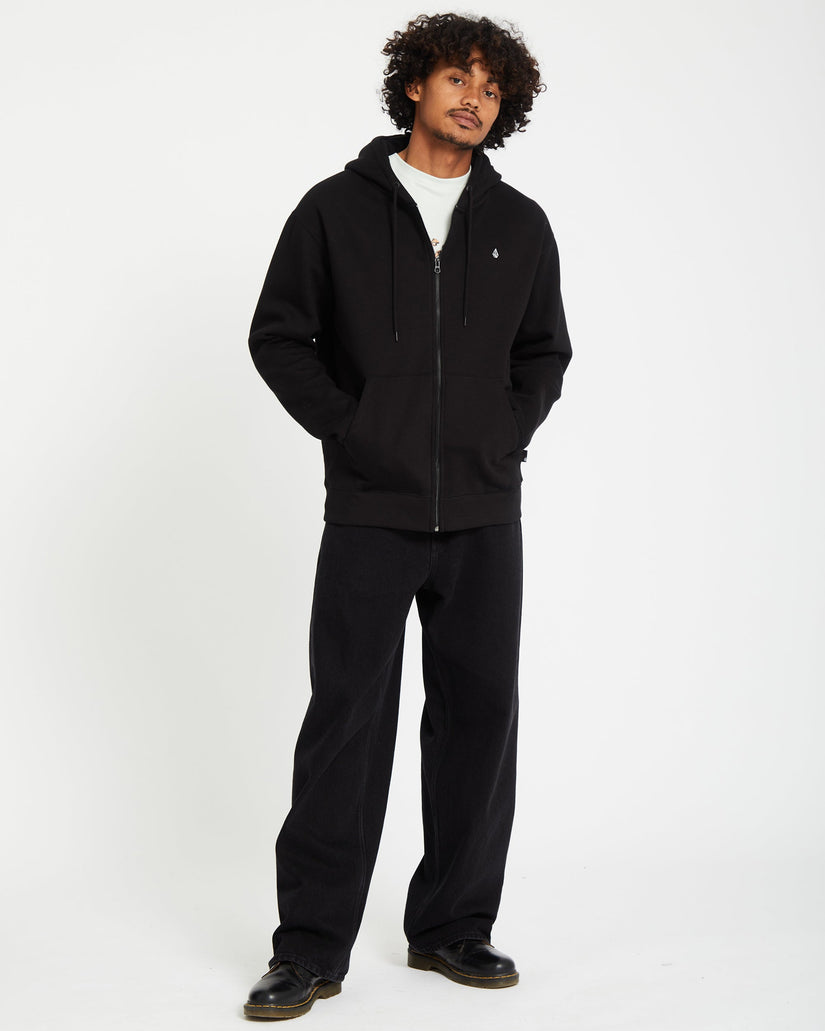 Single Stone Zip Hoodie - Black