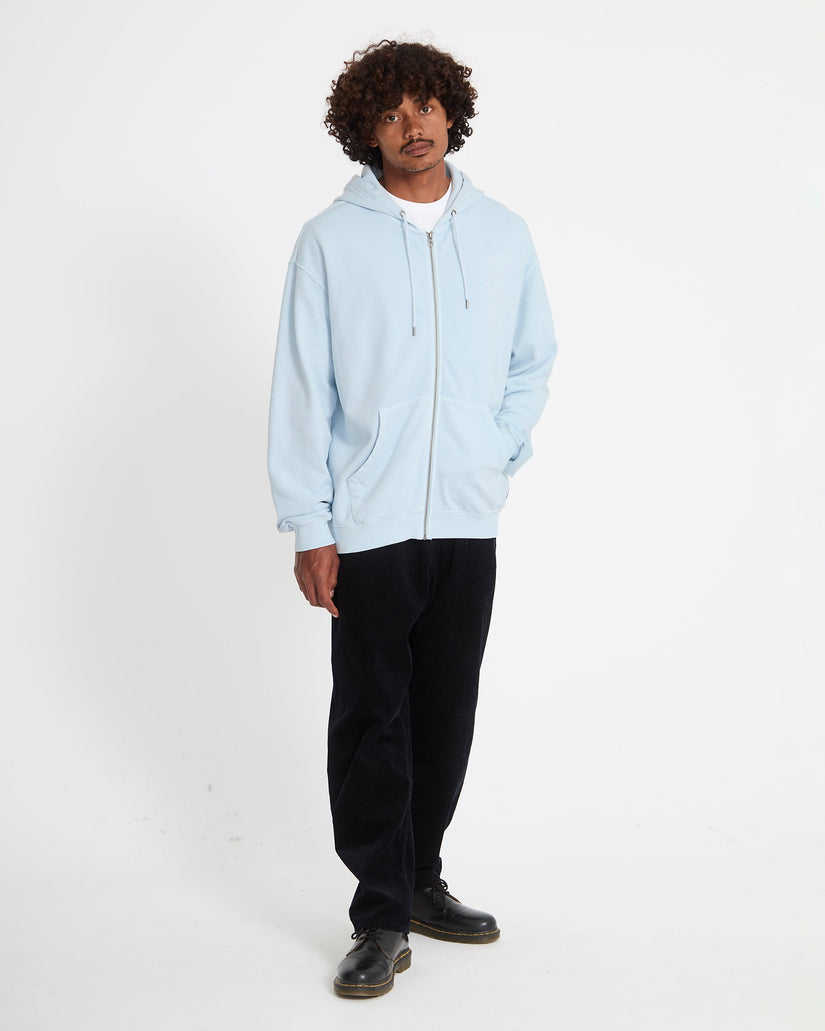 Single Stone Full Zip Hoodie - Light Blue Acid