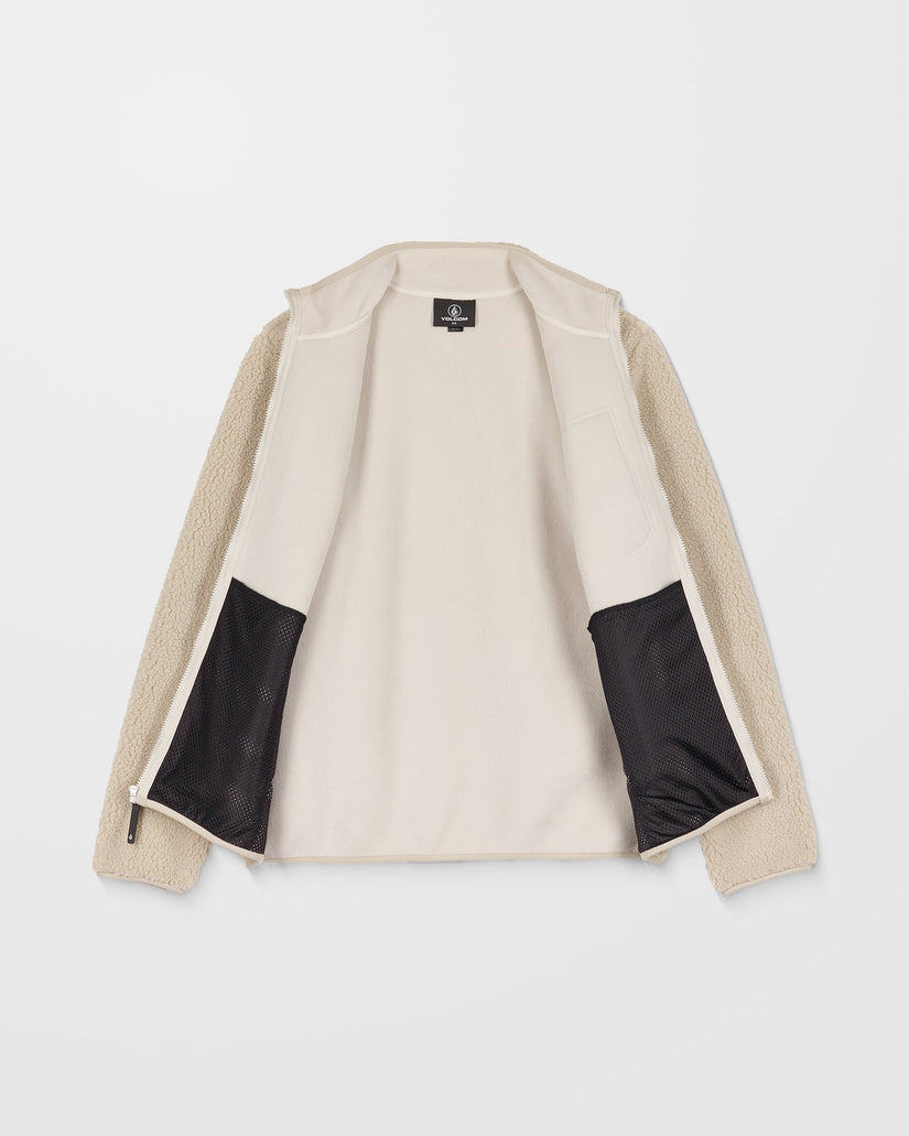 Muzzer Fuzzar Zip-Sherpa-Sweatshirt - Stone