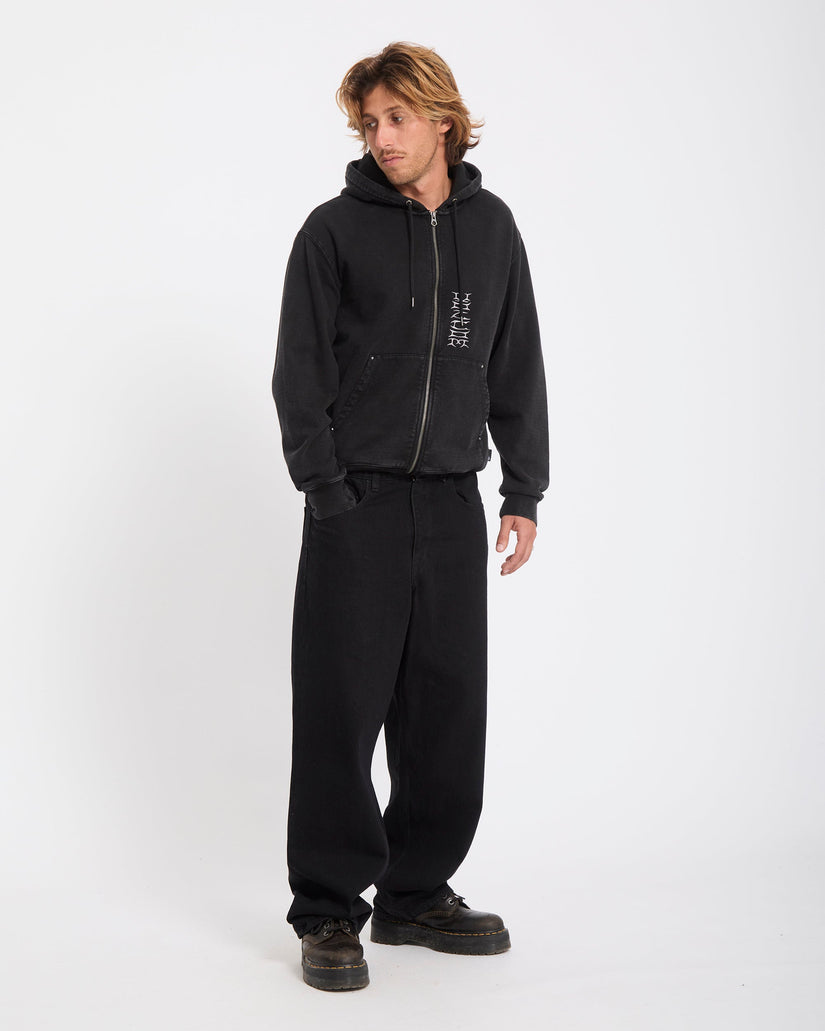 Studder Zip Hoodie - Black