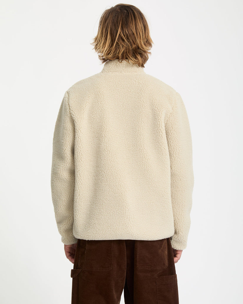 Muzzer Fuzzar Zip Sherpa Sweatshirt - Stone