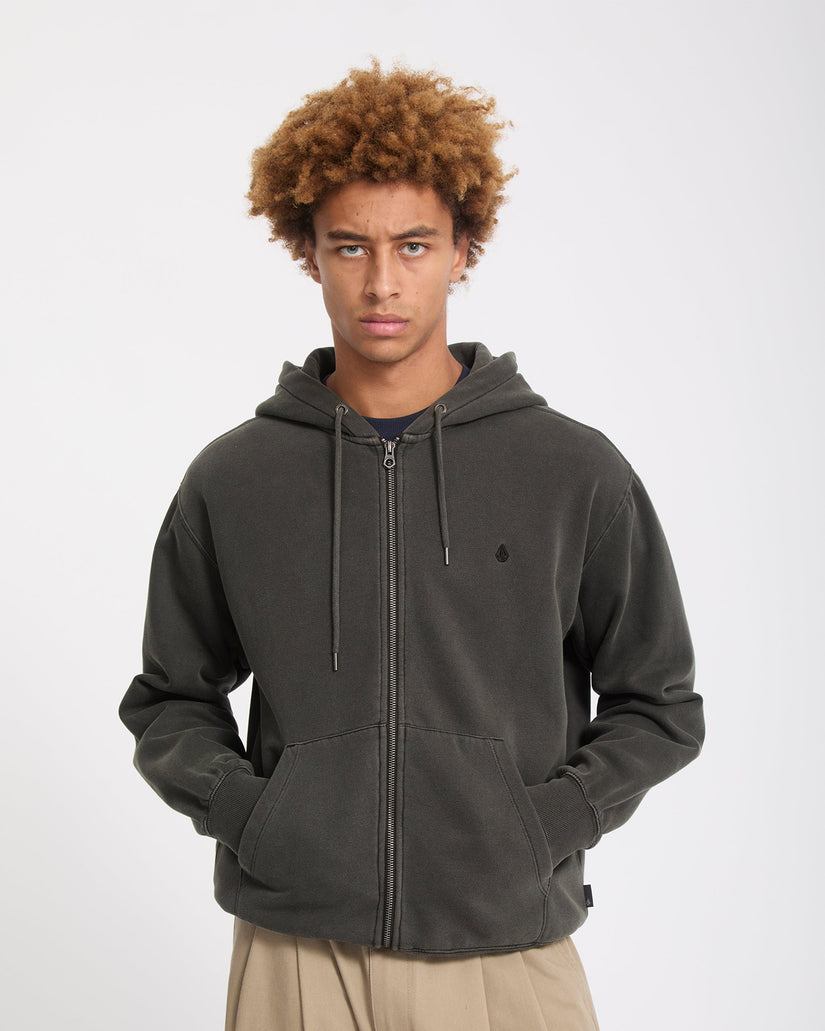 Single Stone Zip Sweatshirt - Rinsed Black