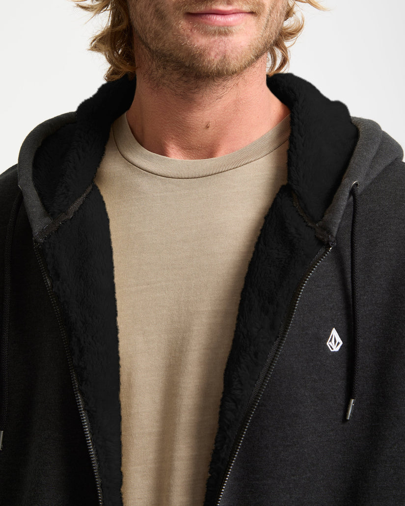 Single Stone Gefütterter Zip Hoodie - Heather Black