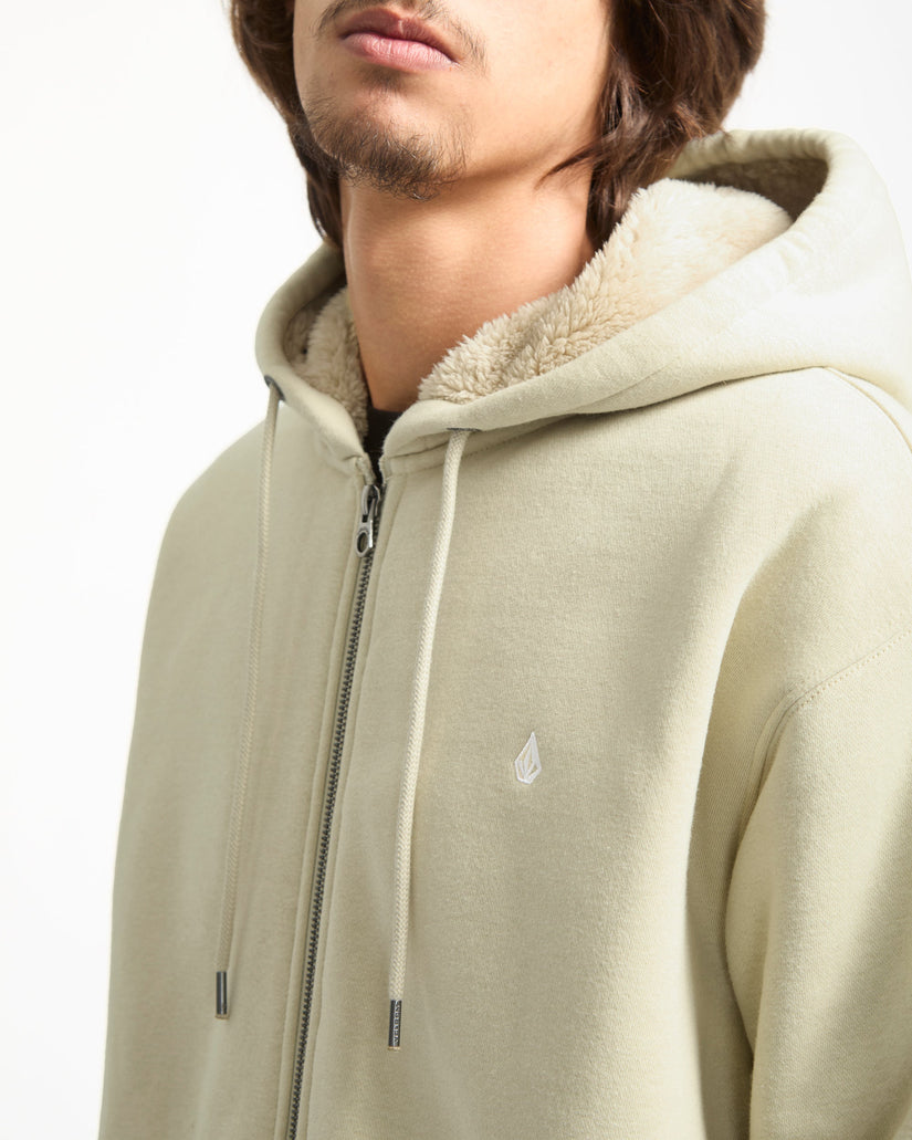 Single Stone Gefütterter Zip Hoodie - Light Beige