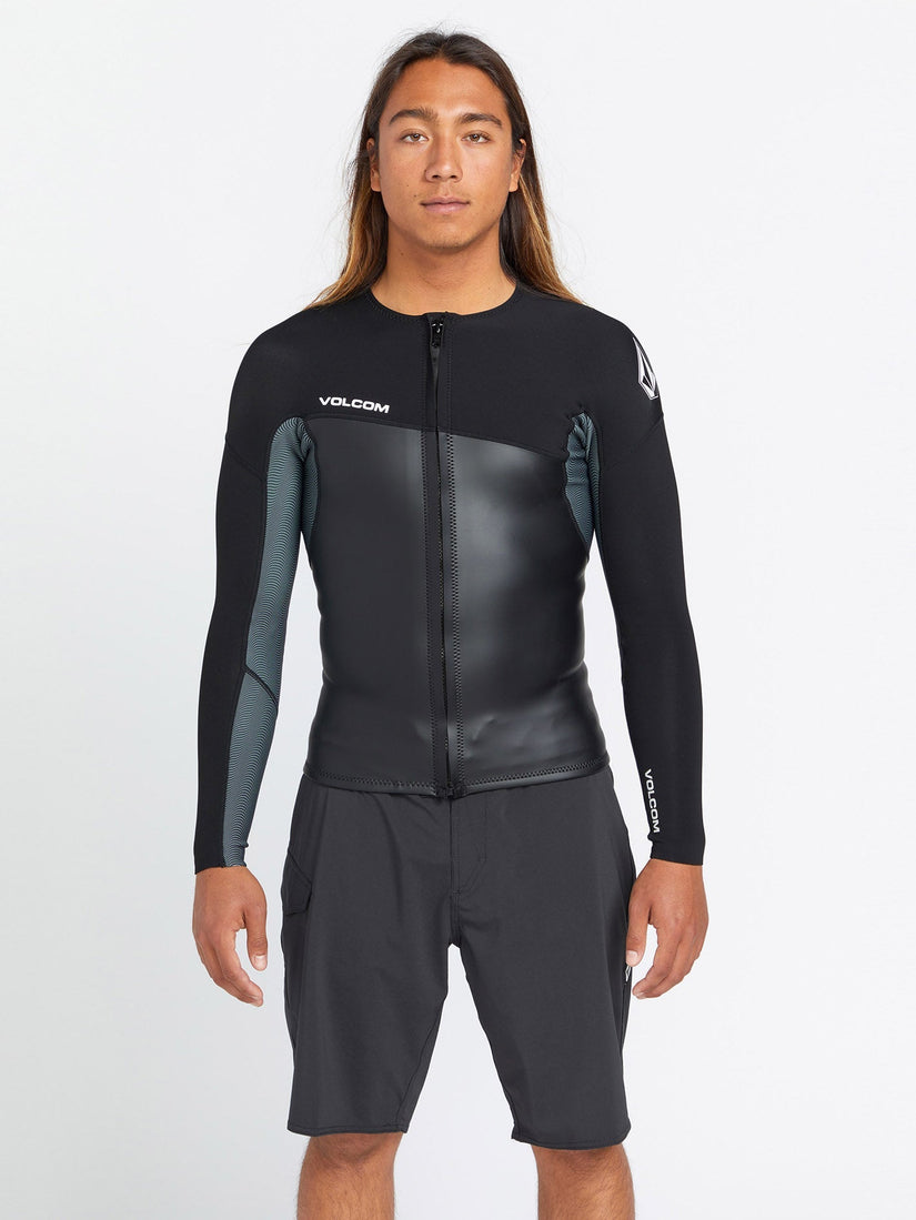 1.5Mm Front Zip Neoprene Jacke - BLACK