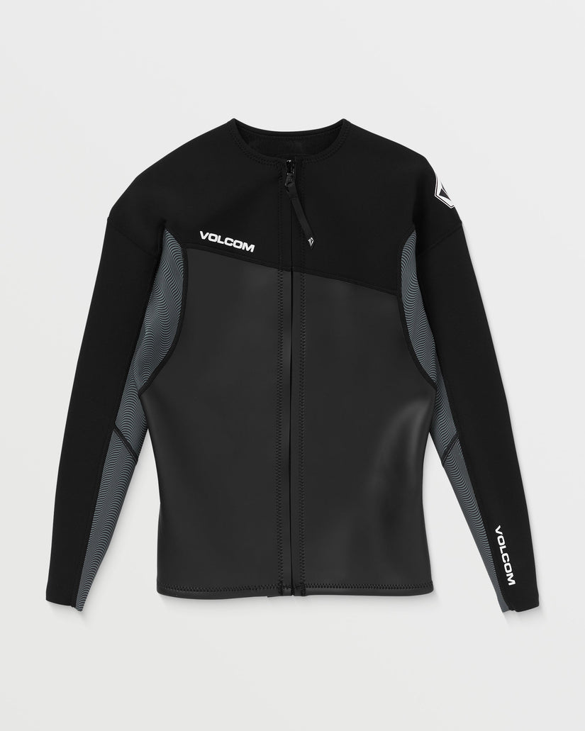 1.5Mm Front Zip Neoprene Jacke - BLACK