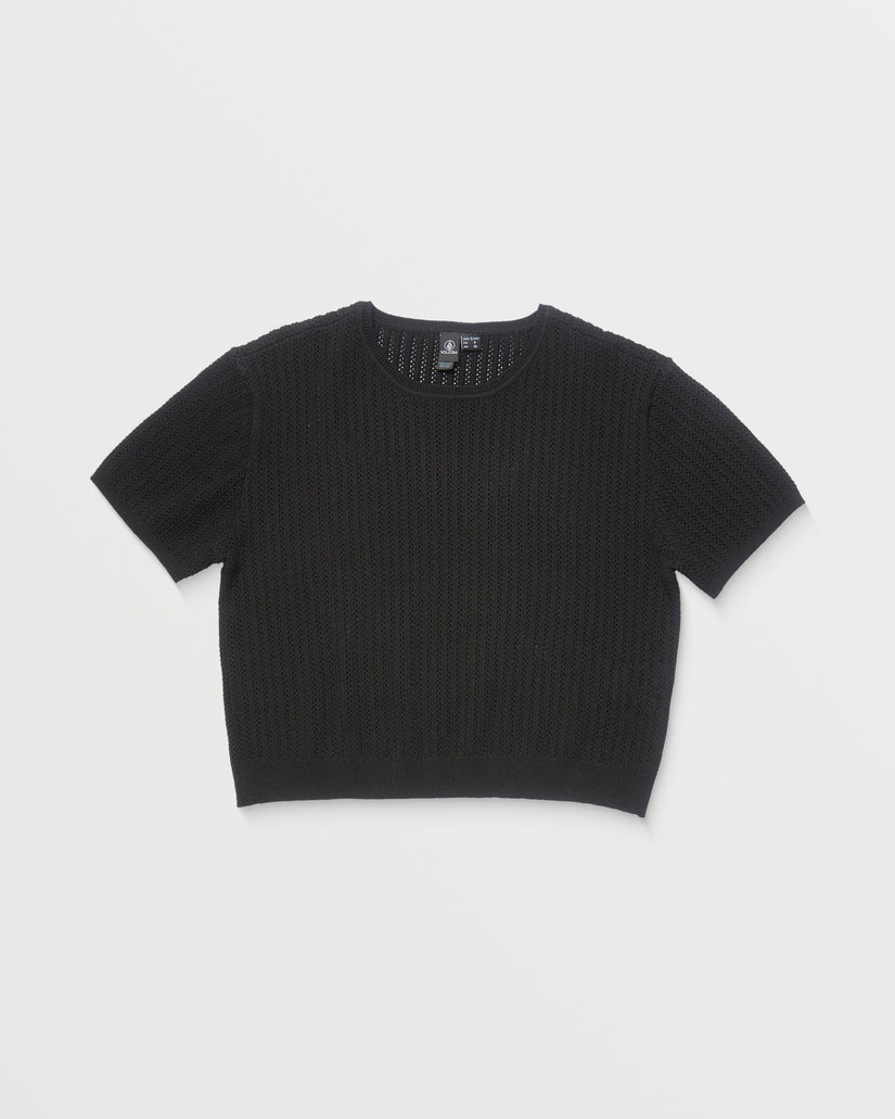 Meshy Beach T-shirt - BLACK