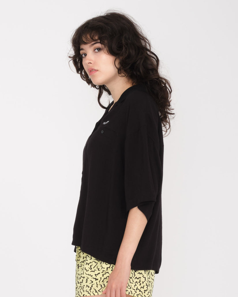 Servistone Woven Top - BLACK