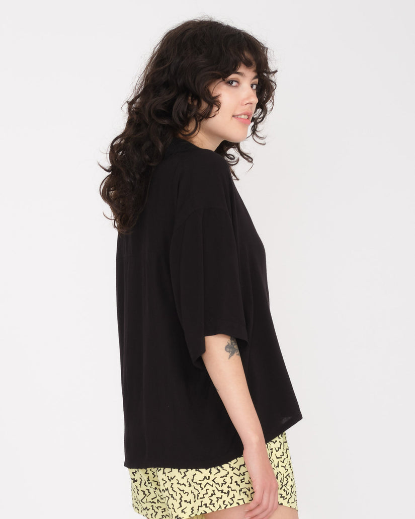 Servistone Woven Top - BLACK