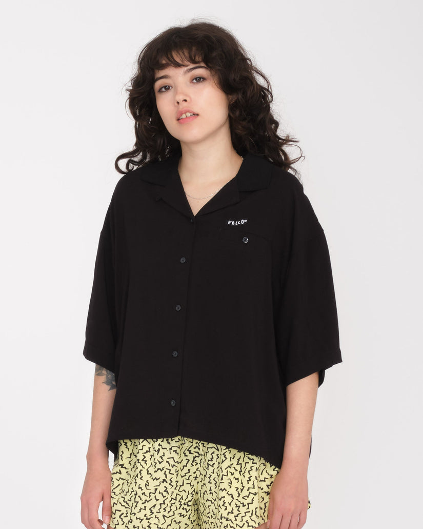 Servistone Woven Top - BLACK