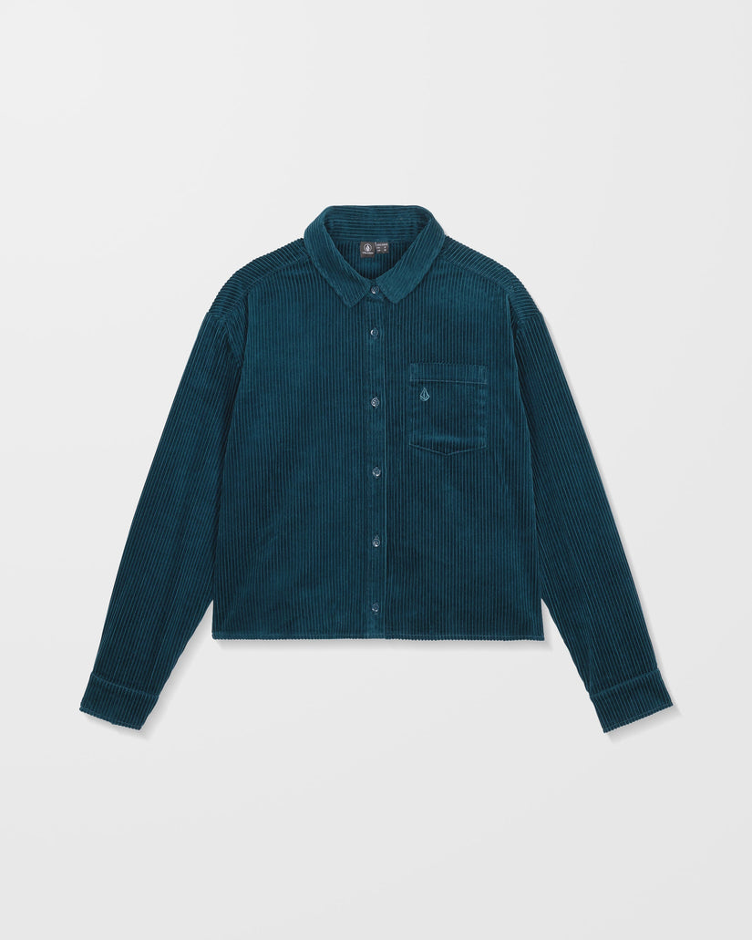 Weellow Cord-Hemd - Emerald Green