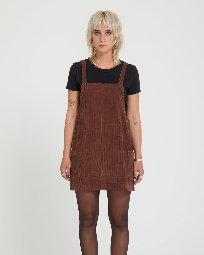 Power Corduroy Dress - Tobacco Brown