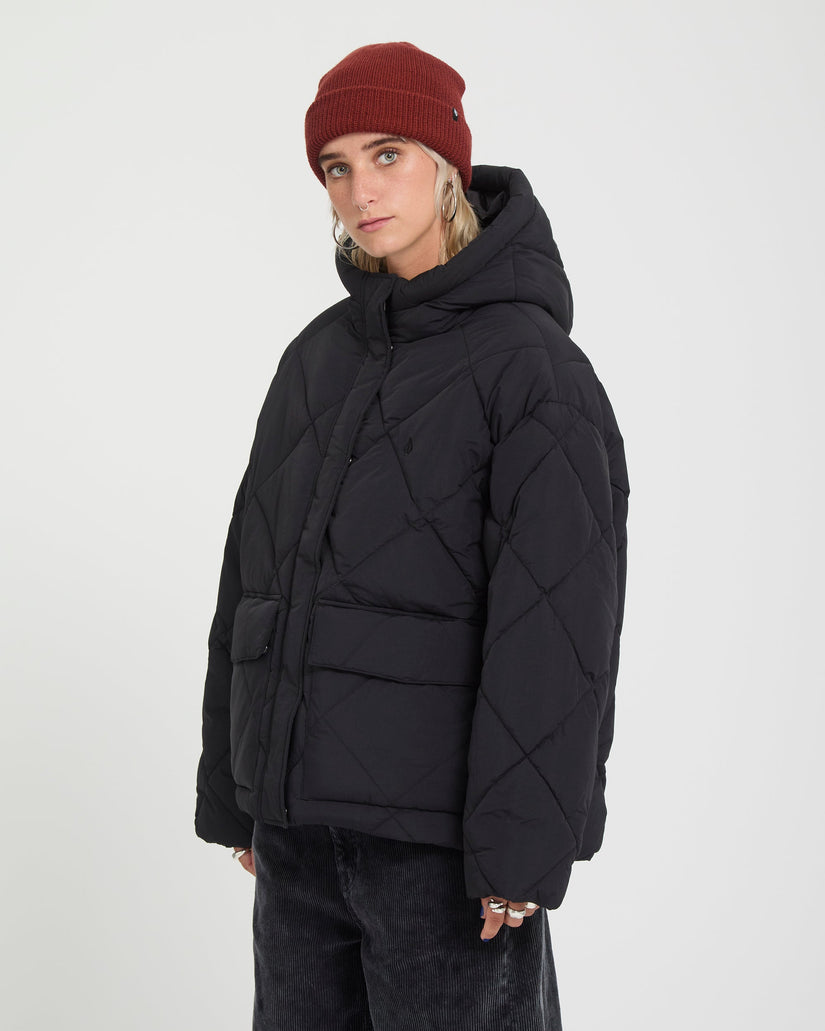 Out Of Boxy Puff Jacket - Black