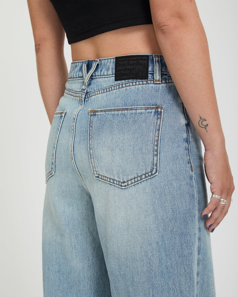 Stoned Hirise Jeans - Dusty Blue Wash