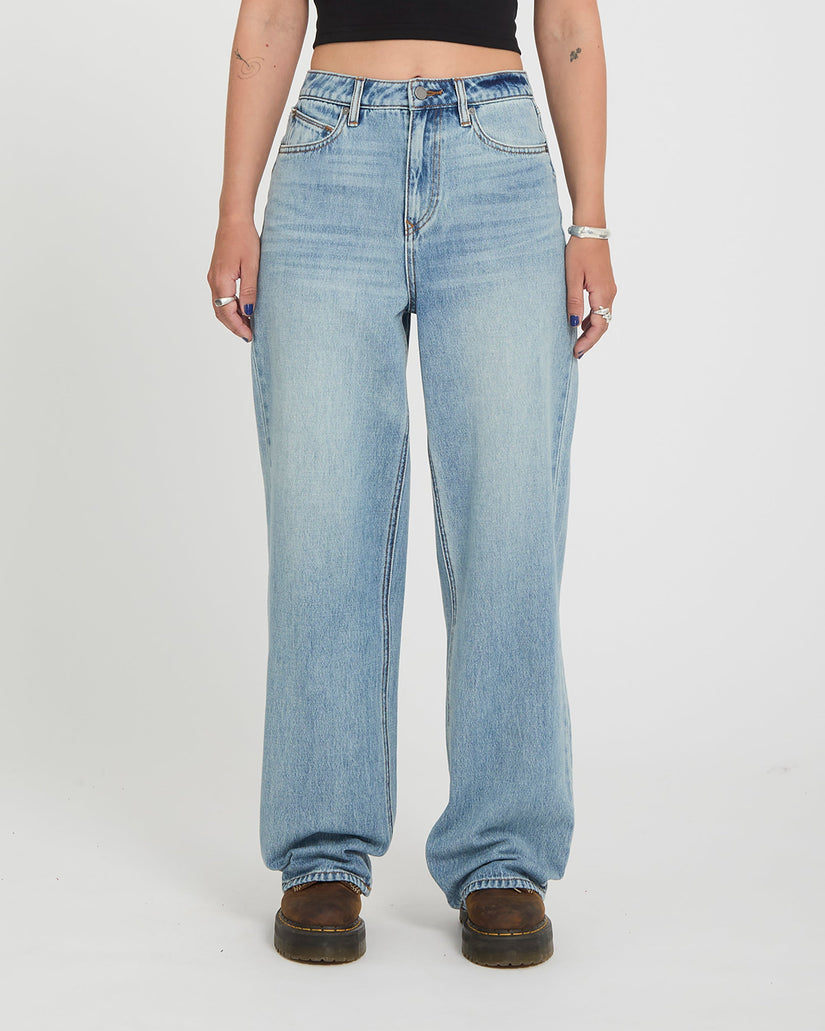 Stoned Hirise Jeans - Dusty Blue Wash