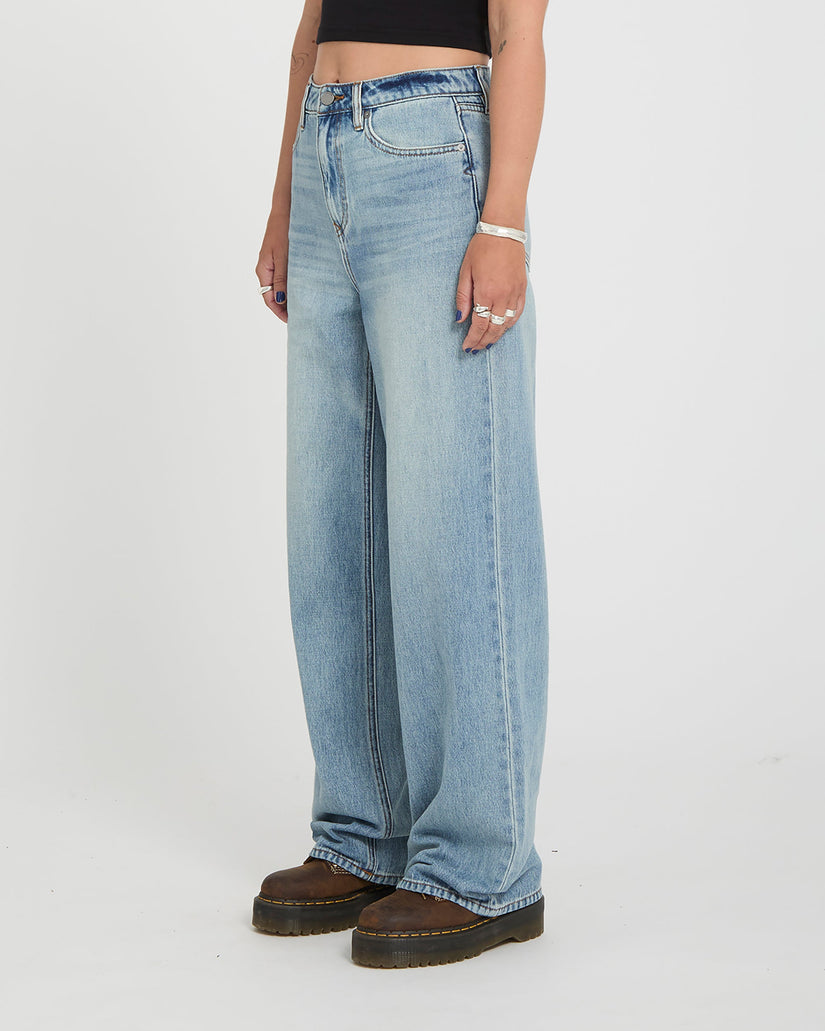 Stoned Hirise Jeans - Dusty Blue Wash