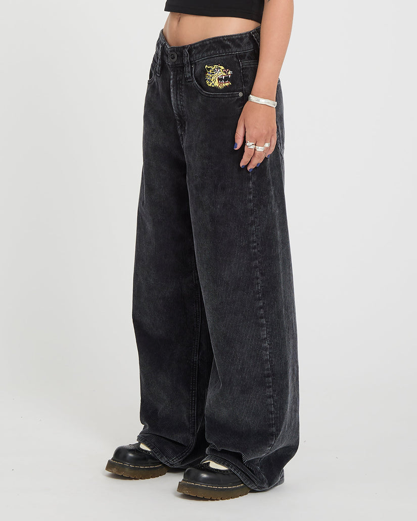 Ozzy Corduroy Trousers - Light Acid Black