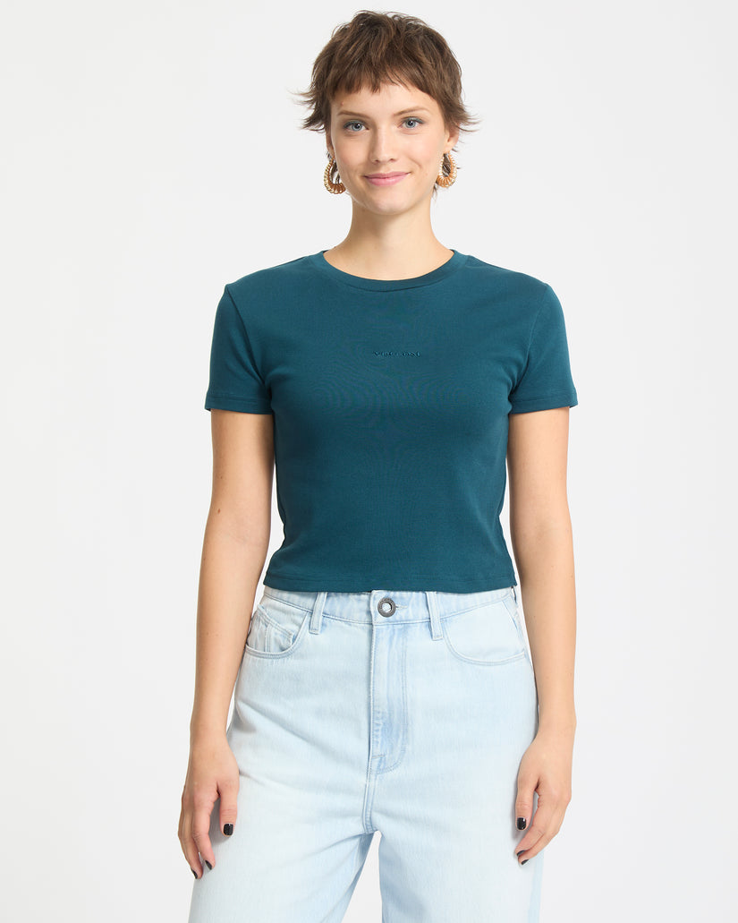 Volcomstone Tight Crop-T-Shirt - Emerald Green