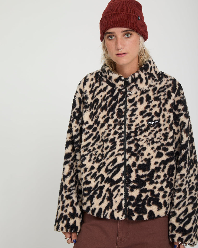Wylding Out Sherpa Jacket - Animal Print