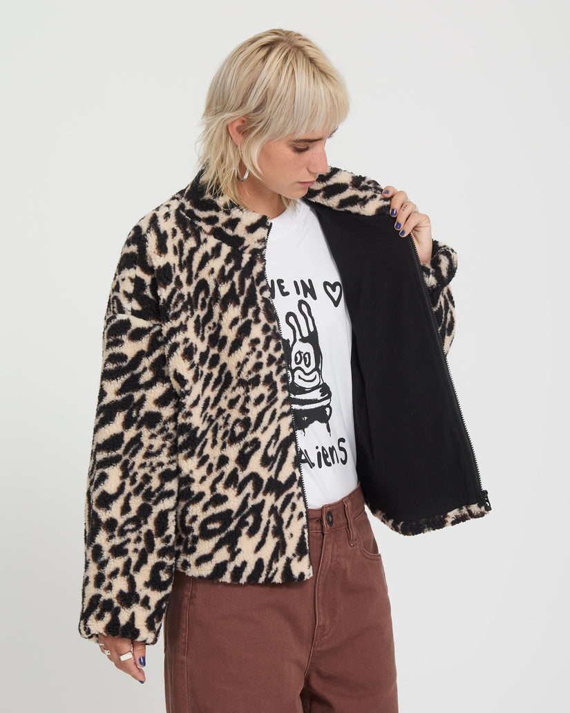 Wylding Out Sherpa Jacket - Animal Print