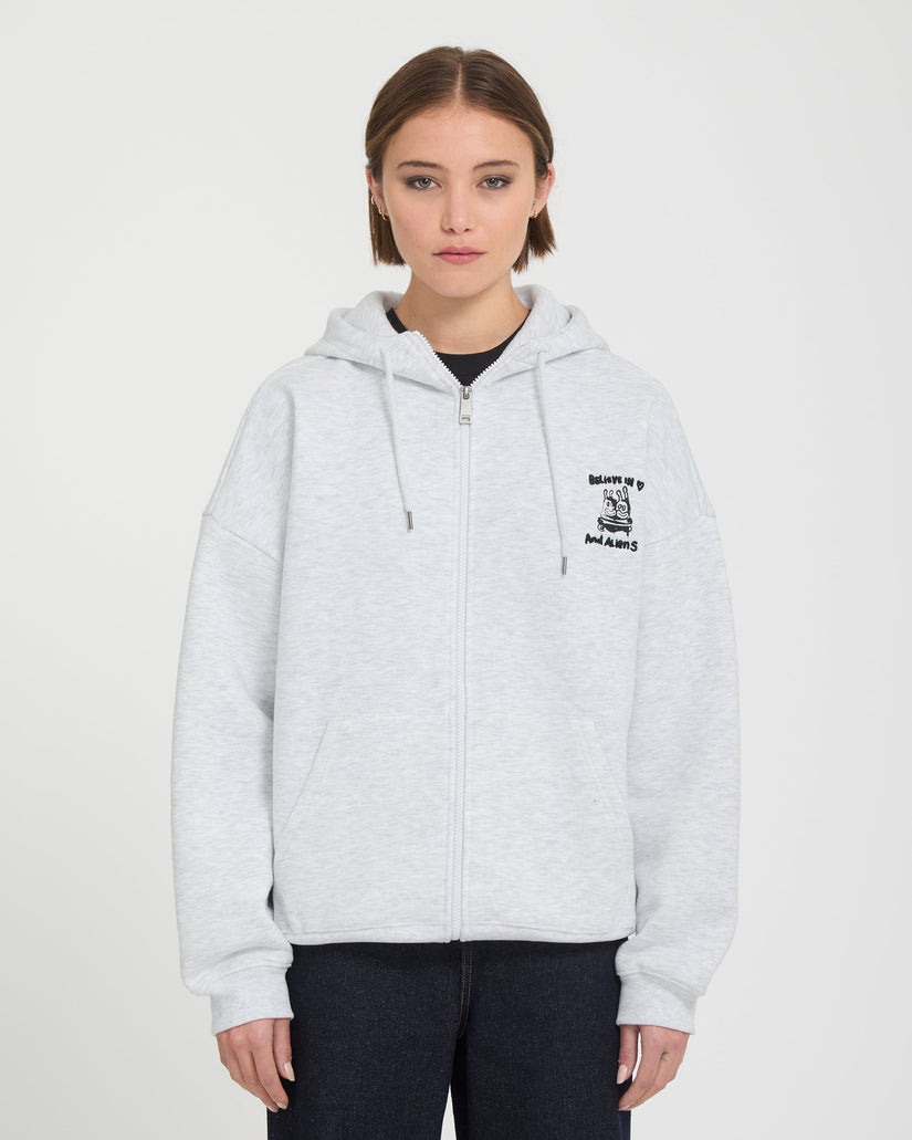 Ozzy Fleece Zip Hoodie - Bone Heather