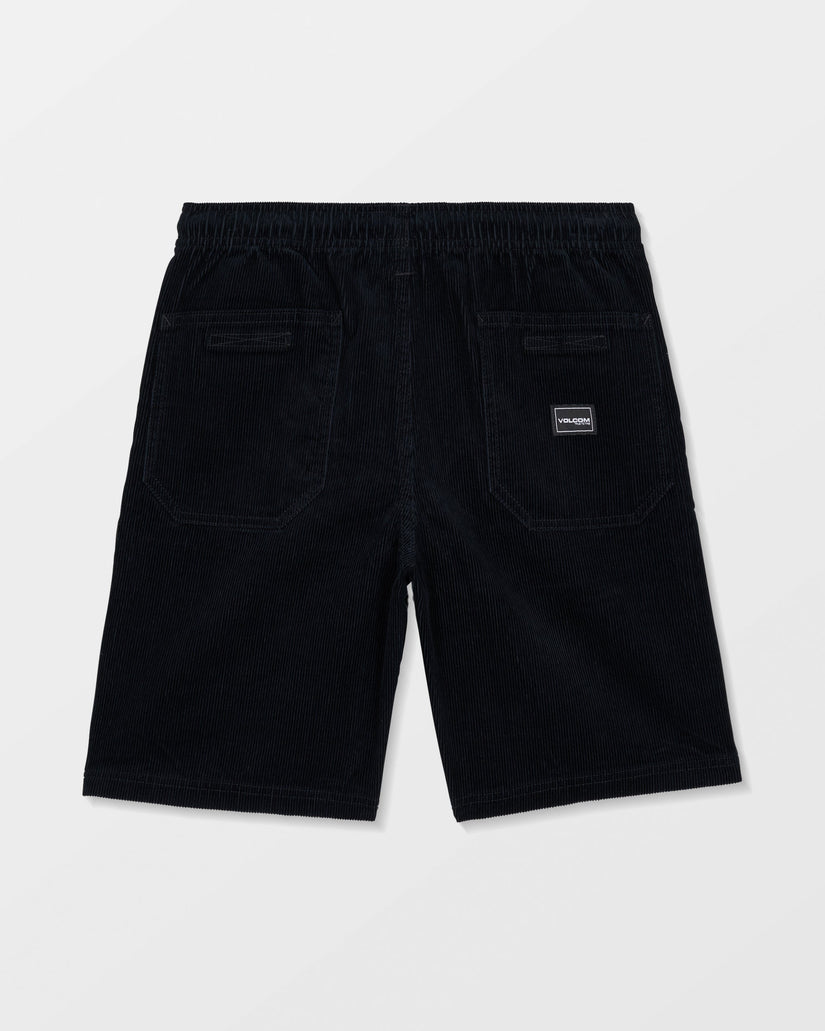 Outer Spaced Elasticated Waist Corduroy Short - Black - (KIDS)