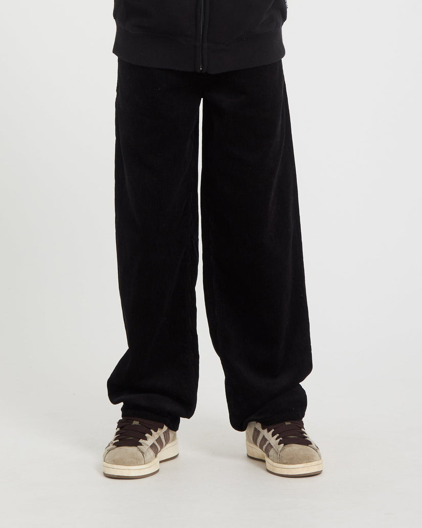 Freazy Loose Elasticated Waist Corduroy Trousers - Black - (KIDS)